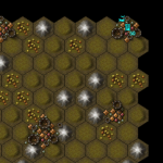 The start of a game - with a unit in the top right